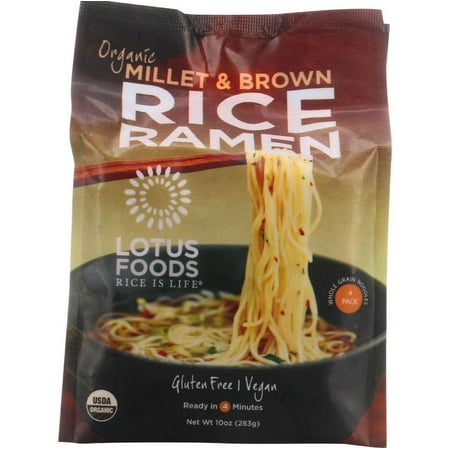 Lotus Foods Ramen - Organic - Millet and Brown Rice - 4 Ramen Cakes - 10 oz - case of (Best Store Bought Ramen)