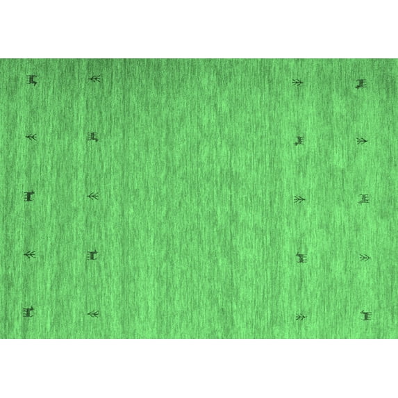 Ahgly Company Indoor Rectangle Abstract Emerald Green Contemporary Area Rugs, 5' x 7'