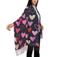 thumbnail image 4 of ZNDUO Romantic Pink Hearts Love Pattern Pashmina Shawls，Wraps Winter Warm Soft Scarf for Women, 4 of 8