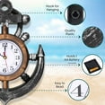 thumbnail image 2 of Anchor and Ships Wheel Nautical Themed Wall Clock, Silent No Tick Movement by Timely Furnishings, 2 of 5