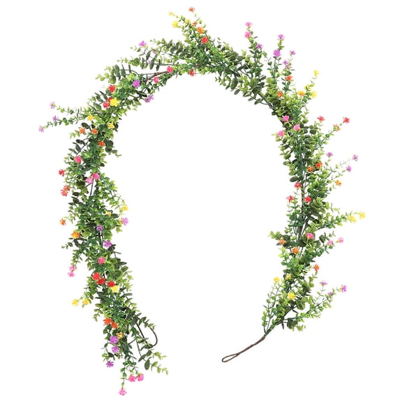 Cinvoph Artificial Garland Faux Eucalypts Vines Decorative Plants Garlands Wall Hanging Decorations for Wall Patio Easter Holiday Party 6ft