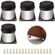 thumbnail image 1 of Juego de 4 patas ajustables para muebles, patas de gabinete de 50 x 60 mm, patas de escritorio de acero inoxidable con tornillos, para cama y sofá, altura ajustable (0-15 mm) reemplaza las patas de la, 1 of 5