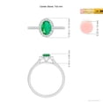 thumbnail image 5 of ANGARA Natural Oval Emerald Halo Ring with Diamond Accents in 14K White Gold for Women (Size-7x5mm) | May Birthstone, Birthday, Anniversary, Jewelry Gift for Women | Natural Emerald Ring, 5 of 10