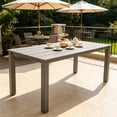 thumbnail image 2 of Leumius 68.9" Outdoor Dining Table for 6,All-Weather Furniture Table with Umbrella Hole for Outdoor Picnics & Patio,Backyard,Gray, 2 of 8