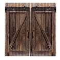 thumbnail image 2 of Cortina semisombra NikouMX de poliéster estilo puerta de madera 01#150 * 166 cm, 2 of 8