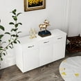 thumbnail image 4 of Gzxs 52.56"W White 3 Door Buffet Cabinet, Coffee Bar Cabinet with 3 Drawers and Adjustable Shelf, Kitchen Buffet Sideboard for Living Room, Dining Room, 4 of 6