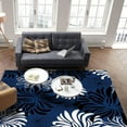 thumbnail image 3 of Modern Navy Blue Black White Area Rug, Abstract Floral Plant Throw Print Rugs, Indoor Non-Slip Kids Machine Washable Breathable Durable Carpet For Front Entrance Floor Decor 5' x 6', 3 of 6