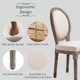 thumbnail image 4 of HOMCOM Vintage Armless Dining Chais Set of 2, French Chic Side Chairs with Curved Backrest Linen Upholstery for Kitchen Living Room, Ivory White, 4 of 9