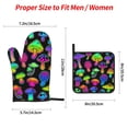 thumbnail image 2 of Pofeuu Bright Mushrooms Print Oven Mitts and Pot Holders 4 pcs Set,High Heat Resistant 500 Degree Extra Thicken Long Kitchen Cotton Oven Glove for Cooking, 2 of 6