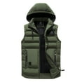thumbnail image 2 of BiZtdJrK Men Big and Tall Puffer Vest Sleeveless Zip Up Hooded Jackets Coat 2025 Casual Lightweight Fashion Streetwear with Pockets Sales Of The Day Clearance Army Green XXXL, 2 of 6