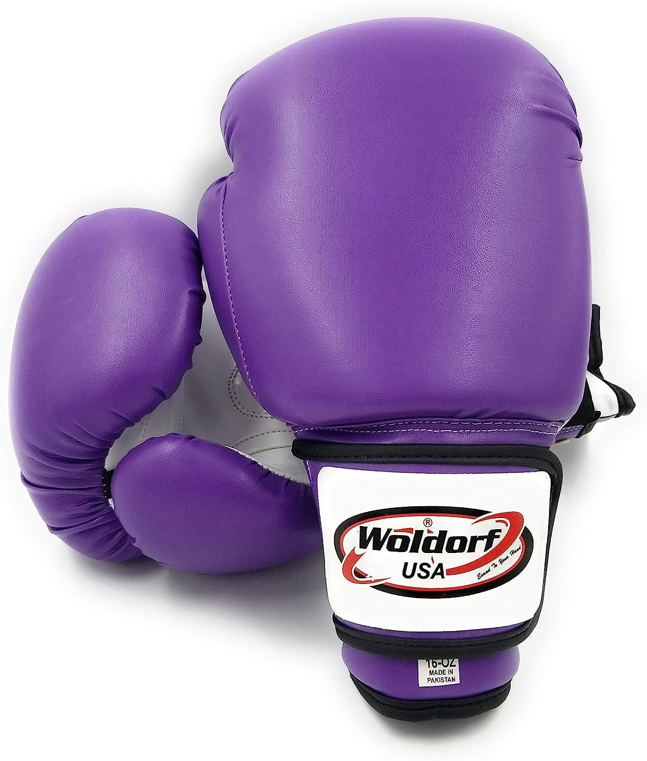 Woldorf USA Men and Women Training Fighting Sports Boxing Gloves - Heavy Punching Bag for Kids - Sparring Gloves, Kickboxing Gloves, Muay Thai Gloves and MMA Sparring Gloves - Vinyl Purple