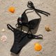 thumbnail image 5 of Conjunto de bikini de tejido naranja para mujer, traje de baño Sexy con Tanga de realce, Micro bañador Vintage para playa, blanco y negro, 2024, 5 of 5
