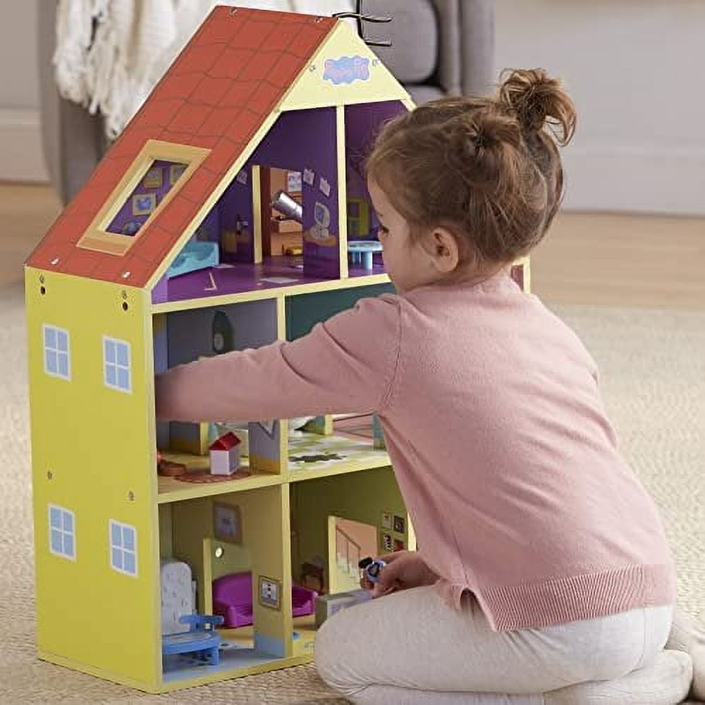 Peppa Pig Wooden Deluxe Playhouse Toy Set 8 Rooms, 2 Figures & 29 Accessories