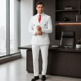 thumbnail image 4 of HBDesign Mens Summer 2 Piece Double Breasted Suit Set Quick Dry Peak Lapel Blazer Pants Business Formal Wedding, 4 of 6