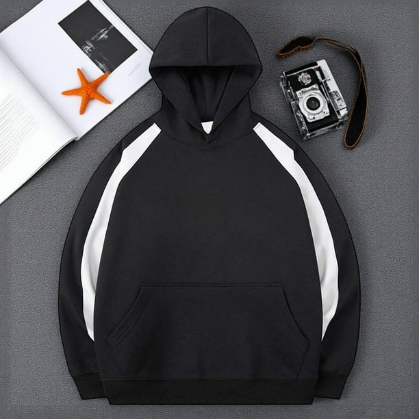 WILLBEST Sudaderas Navideñas Casual Streetwear Sudadera con Capucha Moda Diseño De Color En Contraste Cómodo Ajuste Holgado Chaqueta Deportiva para Exteriores Mediana