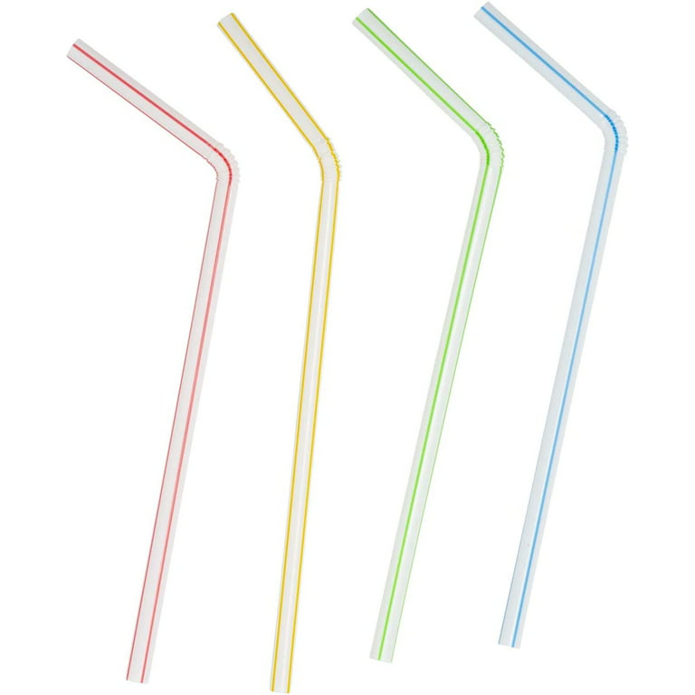Walfos Reusable Silicone Straws - 2 Size Flexible Drinking Bendy Straws for  Smoothies/20 & 30 oz Tumblers, BPA Free (4 Wide Straws + 4 Regular Straws