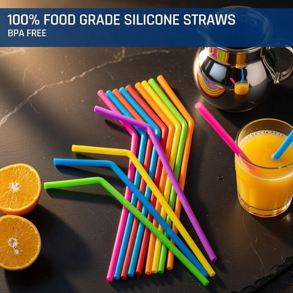 15 FITS ALL TUMBLERS STRAWS - Reusable Silicone Straws for 30 and 20 oz Yeti - Flexible Easy to Clean + 2 Cleaning Brushes - BPA Free, No Rubber Taste Drinking - Best Value for Money Pack
