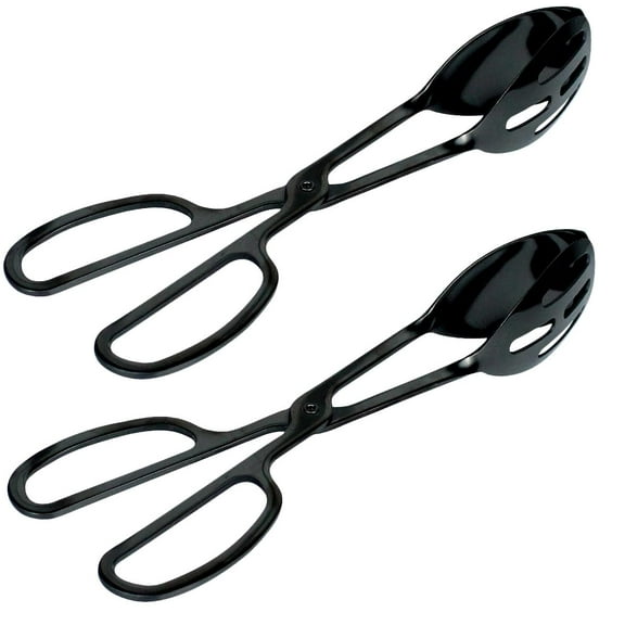 ZDM 2 Pieces Buffet Salad Tongs for Kitchen Serving and Cooking, Stainless Steel Food Scissor Tongs, Catering Utensil for Bread Cake Bake Steak Barbecue (Gold)