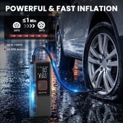 NEXPOW Tire Inflator Portable Air Compressor, 150 PSI Cordless Air Pump for Car Tires with Rechargeable Battery & 12V DC Power, Auto Shut-Off Digital Tire Pump for Car, SUV, Bike, Ball