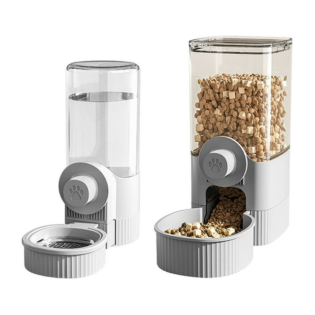 Visland 2Pcs/Set Hanging Automatic Food Water Dispenser Cage Pet Feeder Waterer Kennel Feeding Station for Puppy Cats Rabbit Ferret