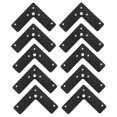 thumbnail image 2 of Soportes de esquina planos, 10 soportes de ángulo recto de 4 pulgadas de largo, placas de reparación planas para marcos de madera, camas, mesas, gabinetes, sillas, soportes de unión de acero laminado, 2 of 7