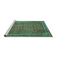thumbnail image 2 of Ahgly Company Machine Washable Indoor Round Persian Turquoise Blue Traditional Area Rugs, 7' Round, 2 of 4