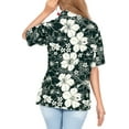thumbnail image 3 of HAPPY BAY Button Down Shirt for Women Floral Summer Beach Party Blouse Shirt Blouses Button up Short Sleeve Vacation Dress Hawaiian Shirts for Women XXL All Hibiscus, Black, 3 of 6