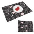 thumbnail image 1 of DouZhe Ensemble de 4 Polyester Placemats, Motif Kawai Mignons Chats Noirs Résistant à la Chaleur Place Mats pour Table à Manger, 12 Pouces x 18 Pouces, 1 of 6
