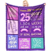 25th Birthday Gifts for Women - 25th Birthday Decorations for Women - 25th Birthday Gift Flannel Throw Blanket 60 x 50 Inch - Best Gifts for 25 Year Old Woman - Gift for 25 Year Old Female