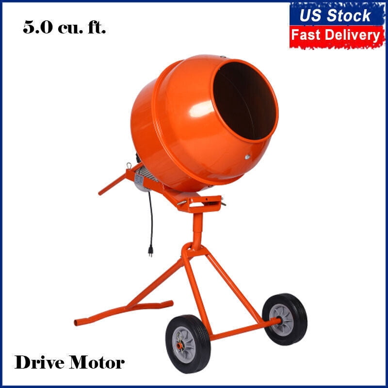 TOPCHANCES Industrial Portable 5.0 cu. ft. Electric Concrete Cement Mixer Machine with 1/2 HP Motor