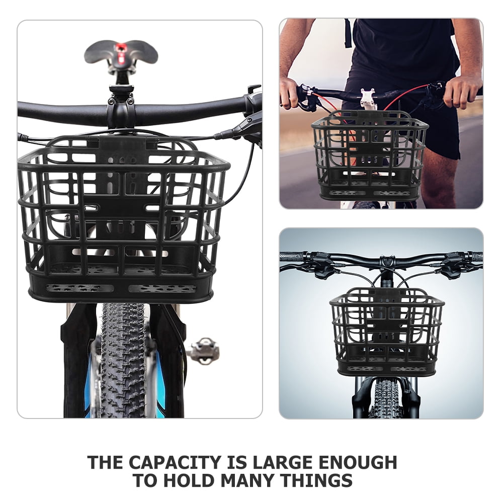 Mobestech 2Pcs Practical Black Bike Basket Front Handlebar Storage for Cycling Use