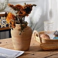thumbnail image 3 of 2X Wicker Basket Rattan Hanging Flowerpot Flowerpot Flower Storage Basket Wicker Vase Rustic Woven Pot, 3 of 8
