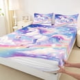thumbnail image 4 of Metsweet Dreamy Unicorn Bed Sheets 4-Piece, Galaxy Gradient Starry Sky Full Size Sheets,1 Fitted Sheet, 1 Flat Sheet and 2 Pillowcases, 4 of 5