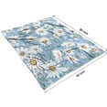 thumbnail image 4 of Lightblue Daisy Flower Green Leaves Pattern Blanket,Comfortable Soft Lamb Wool Throw Blanket,All Season,Warm Lightweight Blankets for Sofa Bed Couch Living Room Chair,60"x80", 4 of 4