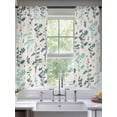 thumbnail image 2 of Teal Green Botanical Sheer Curtains 63 Inch Length 2 Panels Set Window Treatments, Rustic Country Spring Floral Summer Leaf Rod Pocket Semi Curtains for Living Room/Bedroom/Kitchen, 104"W x 63"L, 2 of 7