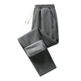 thumbnail image 4 of Aobny Gray Men Pants Fleece Cotton Open Bottom Sweatpant Baggy Joggers Long Loose Running Pants Men,M, 4 of 5