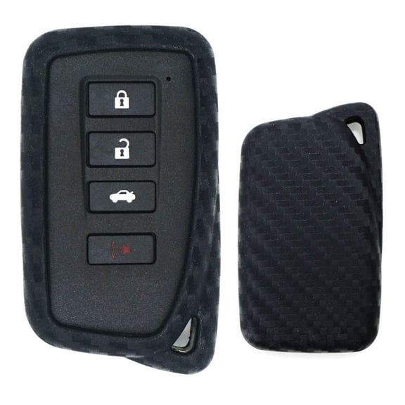 Carbon Fiber Pattern Soft Silicone Key Fob Cover Case For Lexus is ES GS RC NX RX LX 200 250 350 2nd Gen Smart Key