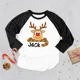thumbnail image 5 of Camiseta navideña personalizada con ciervo para niños, ropa raglán con nombre personalizado para niños, camisetas a juego para fiestas entre hermanos, camisetas para niños, 5 of 5