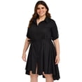thumbnail image 2 of Vestido Asimétrico Roman Fashion Talla Extra Negro 38, 2 of 5