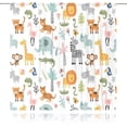 thumbnail image 2 of Kids Safari Animal Curtains 42Wx63H Inch Rod Pocket Nursery Baby Boy Bedroom Decor Cartoon Lion Jungle Woodland Wildlife Toddler Girl Children Living Room Window Drapes Fabric, 2 of 7