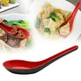 thumbnail image 3 of 1pcs Soup Spoon Wonton Soup Spoons, Chinese Ramen Dumpling Pho Rice Noodle Soba Soup Spoons, Red and Black Spoons, 3 of 7