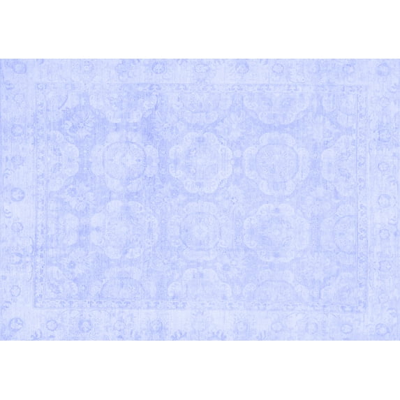 Ahgly Company Indoor Rectangle Oriental Blue Traditional Area Rugs, 7' x 10'