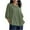 Army Green, variant on purcolt Women's Plus Size Cotton Linen T Shirts Scoop Neck Puff 3/4 Length Sleeve Womens Tops Solid Casual Loose Fit Blouses