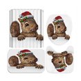 thumbnail image 1 of HEVIRGO 1 Set Shower Curtain with Hook Wear Resistant Privacy Protection Daily Use Christmas Pattern Bathroom Curtain Household Products, 1 of 10
