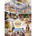 thumbnail image 5 of Purple Spring Floral Table Cloth, Summer Botanical Farmhouse Waterproof Tablecloth for Square Tables, Reusable Washable Fabric Table Cover for Restaurant Kitchen Dining Tables 60"x60", 5 of 6