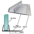 thumbnail image 2 of shower door polycarbonate u-channel with 90 degree vinyl fin seal for 3/8" glass - 73" long, 2 of 2