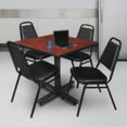 thumbnail image 2 of Regency Kobe 36 in. Square X-Base Breakroom Table- Cherry, 4 Restaurant Stack Chairs- Black, 2 of 8