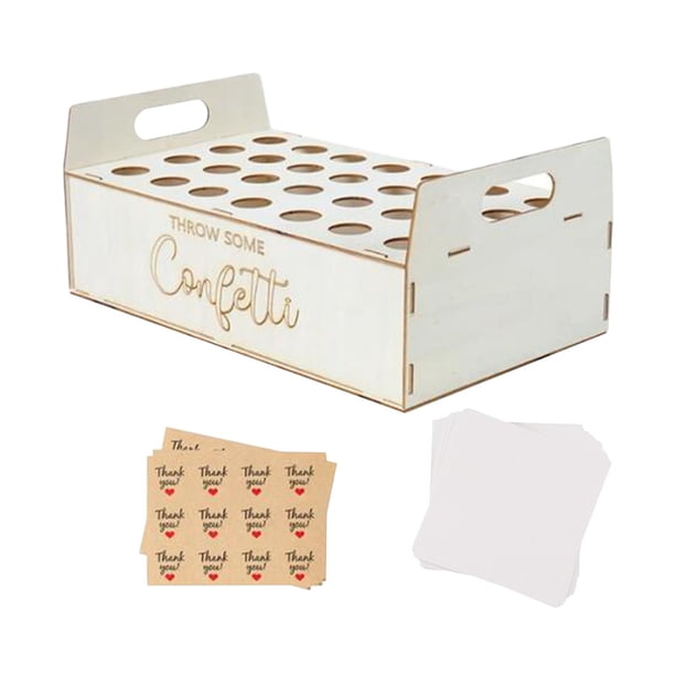 Conos de confeti y caja de soporte, caja de soporte para conos de confeti de boda, bandeja de caja de confeti para suministros de fiesta para graduación, celebración,