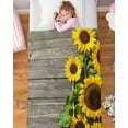 thumbnail image 5 of Baby Blankets Fleece Plush Throw Fuzzy Lightweight Super Soft Microfiber Flannel Blankets Luxurious Warm and Cozy Sunflower on Stripe Grey Old Wooden Board 30"x40", 5 of 6