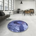thumbnail image 4 of Ahgly Company Machine Washable Indoor Square Transitional Sky Blue Area Rugs, 8' Square, 4 of 7